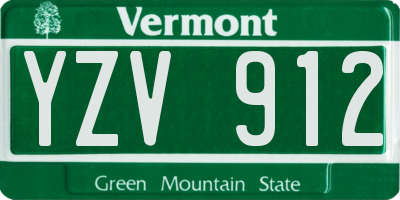 VT license plate YZV912