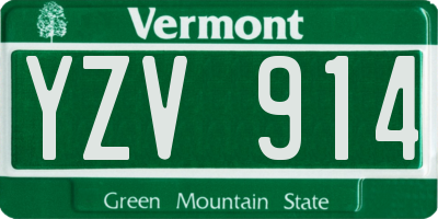 VT license plate YZV914