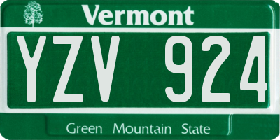 VT license plate YZV924