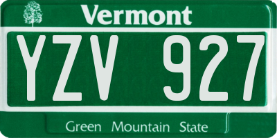 VT license plate YZV927