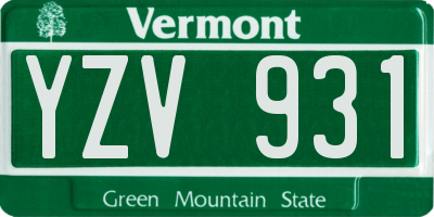 VT license plate YZV931