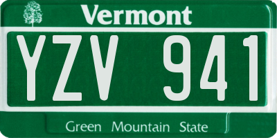 VT license plate YZV941