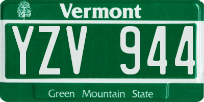 VT license plate YZV944