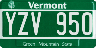 VT license plate YZV950