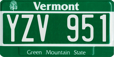 VT license plate YZV951