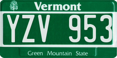VT license plate YZV953