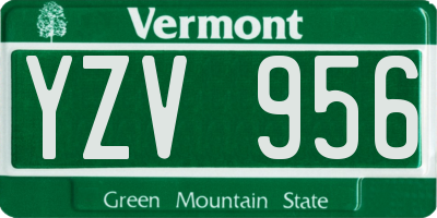 VT license plate YZV956