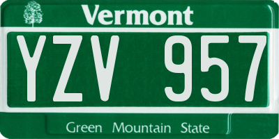 VT license plate YZV957