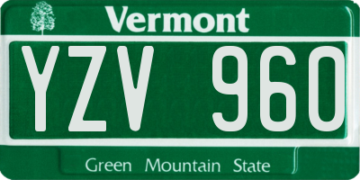 VT license plate YZV960