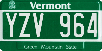 VT license plate YZV964