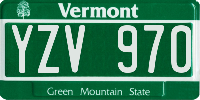 VT license plate YZV970