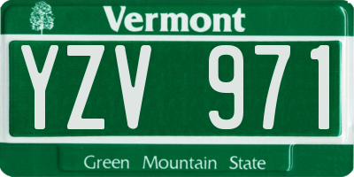 VT license plate YZV971