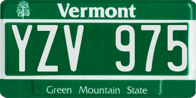 VT license plate YZV975