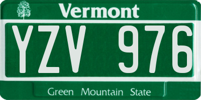 VT license plate YZV976