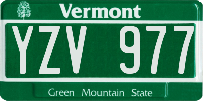 VT license plate YZV977