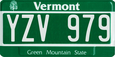 VT license plate YZV979