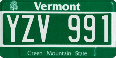 VT license plate YZV991