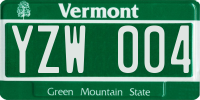 VT license plate YZW004