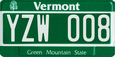 VT license plate YZW008