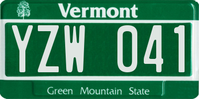 VT license plate YZW041