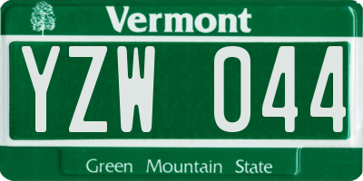 VT license plate YZW044