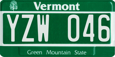 VT license plate YZW046