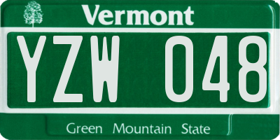 VT license plate YZW048