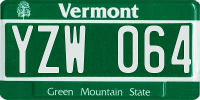 VT license plate YZW064