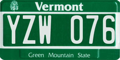 VT license plate YZW076