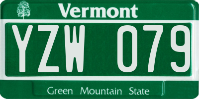 VT license plate YZW079