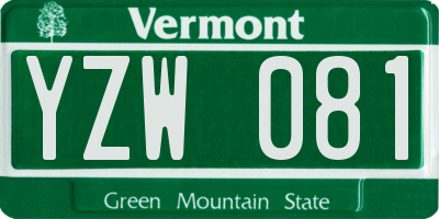 VT license plate YZW081