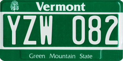 VT license plate YZW082
