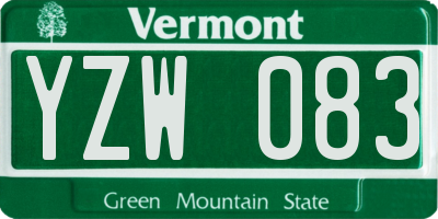VT license plate YZW083