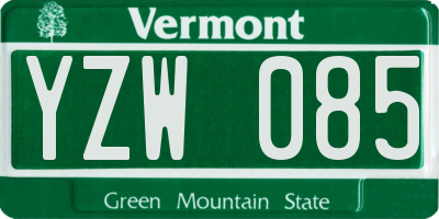 VT license plate YZW085