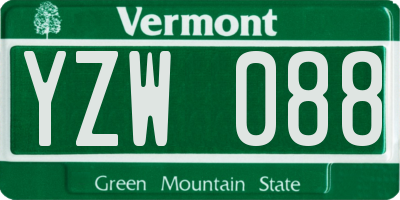 VT license plate YZW088