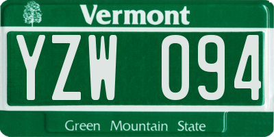 VT license plate YZW094