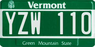 VT license plate YZW110