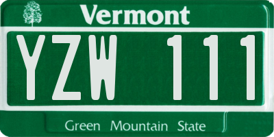 VT license plate YZW111