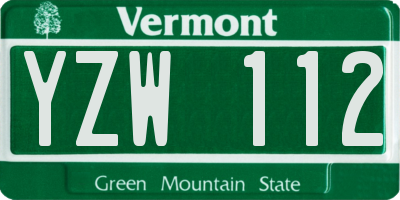 VT license plate YZW112