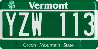 VT license plate YZW113