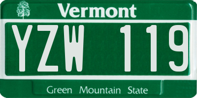 VT license plate YZW119