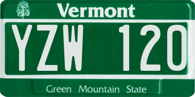VT license plate YZW120