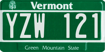 VT license plate YZW121