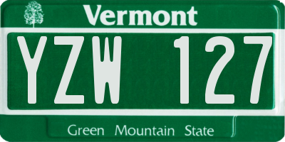 VT license plate YZW127
