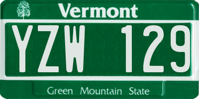 VT license plate YZW129