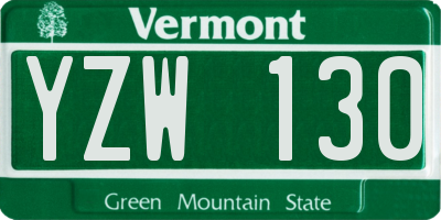 VT license plate YZW130