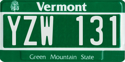 VT license plate YZW131