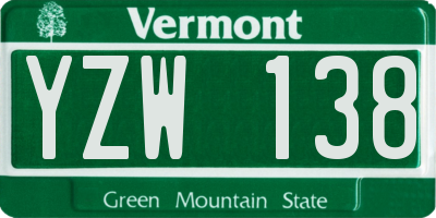 VT license plate YZW138