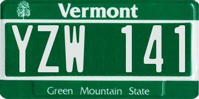 VT license plate YZW141