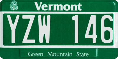 VT license plate YZW146